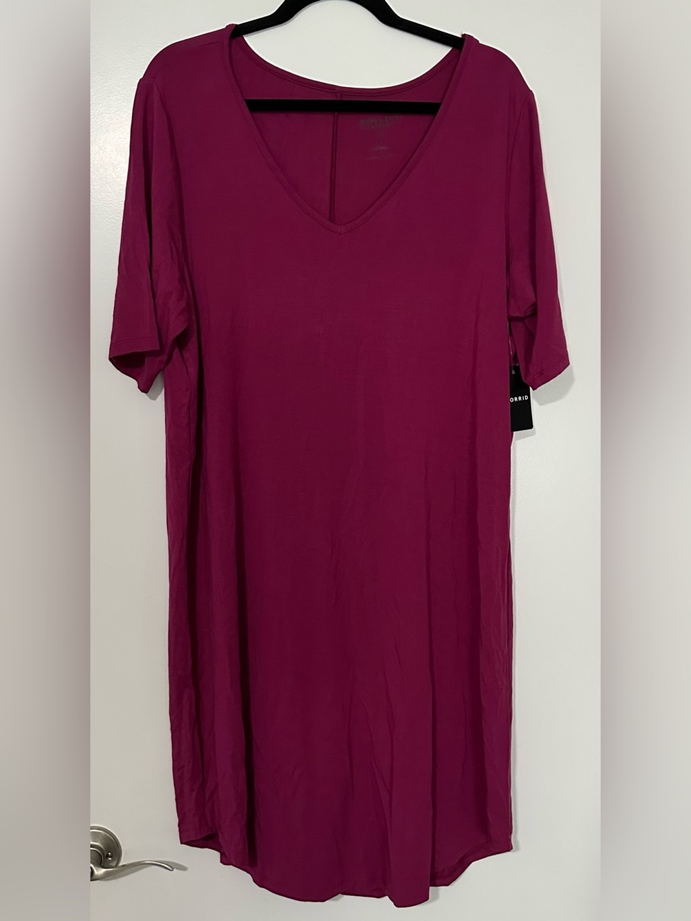 torrid Deep Plum V-Neck Short Sleeve Tshirt Dress